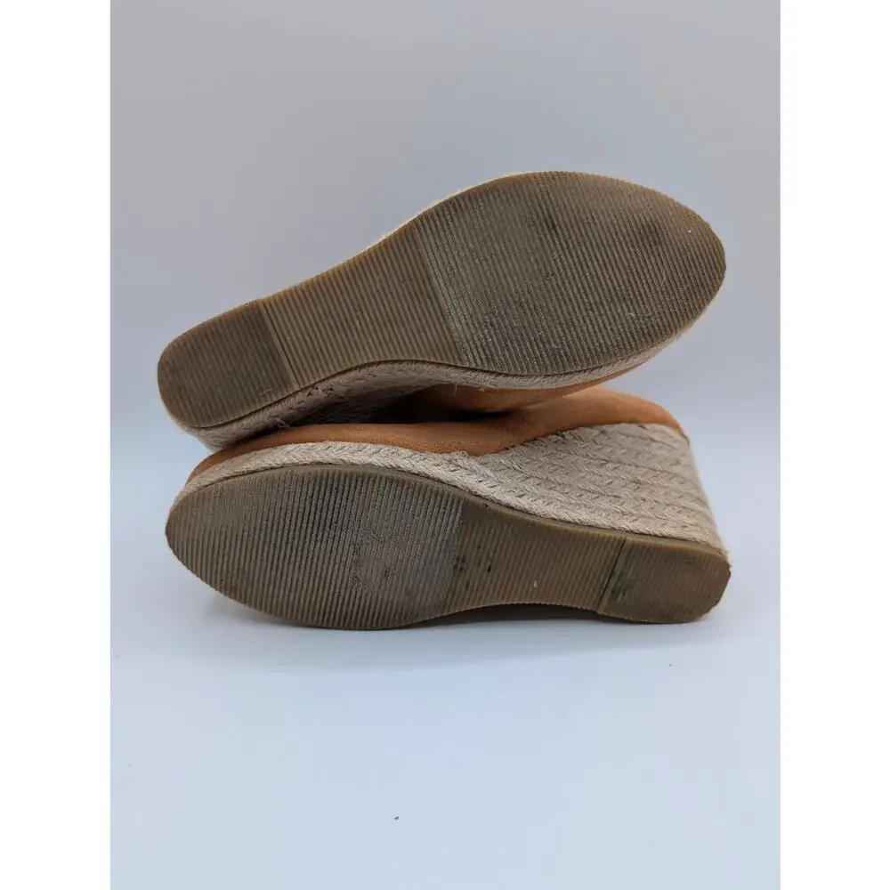 Kayleen Los Angeles Tan Suede Espadrille Wedge Heels - Size 5.5